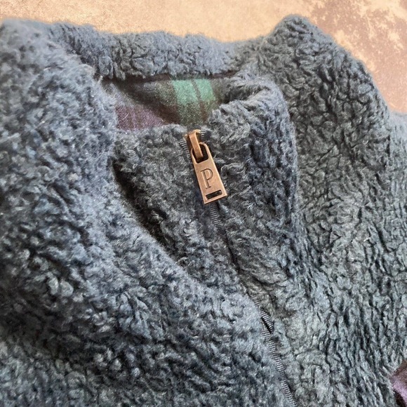 Pendleton Fuzzy Sherpa Fuzzy Zip Jacket Long Sleeve Dark Blue Women's Size Large - Picture 3 of 12